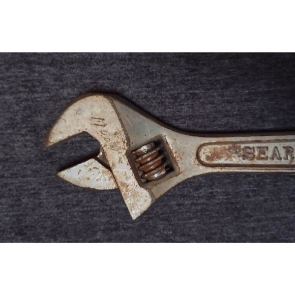 Vintage Sears 12" Adjustable Wrench Forged Chrome Alloy No.30873 tool - Picture 3 of 3